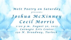 Poetry on Saturday Aug. 30 at the Carnegie Arts Center