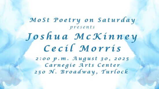 Poetry on Saturday Aug. 30 at the Carnegie Arts Center