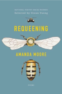 Cover of Requeening, featuring scientific illustrations of bees against a light blue background, evoking a field manual